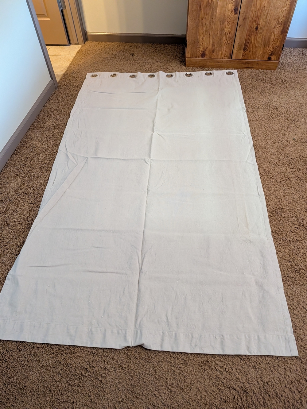 Threshold White Grommet Curtain Panel - Neutral Bedding Accent